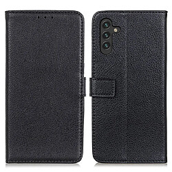 Etui en PU texture litchi, fermeture magnétique noir pour votre Samsung Galaxy A13 5G