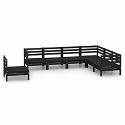 Maison Chic Salon de jardin 7 pcs - Table et chaises d'extérieur - Mobilier/Meubles de jardin Moderne Bois de pin massif Noir -MN85175