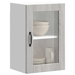 vidaXL Armoire murale de cuisine avec porte en verre Porto sonoma gris