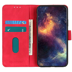 Etui en PU texture rétro, fermeture magnétique avec support pour votre ZTE Blade V40s - rouge