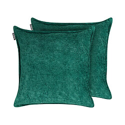 Beliani Lot de 2 coussins VERPIS 50 x 50 cm Unicolore Vert émeraude