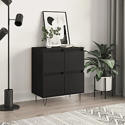 vidaXL Buffet Noir 60x35x70 cm Bois d'ingénierie