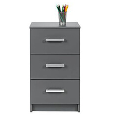 Pegane Commode 3 tiroirs coloris gris graphite - Longueur 41,2 x Hauteur 71 x Profondeur 40 cm