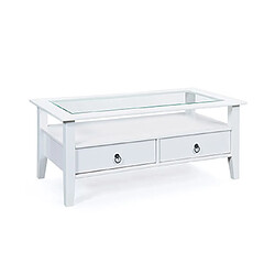 Mes Table basse 115x45x60 cm en pin massif blanc - FREJUS