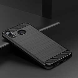 Wewoo Coque en TPU fibre de carbone Texture brossée pour Galaxy A6 + (2018) (Noir)