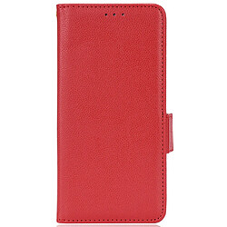 Etui en PU texture litchi avec support, rouge pour votre Realme GT Explorer Master