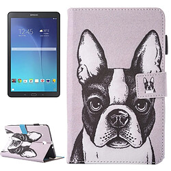 Wewoo Housse Étui pour Samsung Galaxy Tab E 9.6 / T560 beau dessin animé BullChien motif horizontal en cuir flip avec support et Slots de cartes Pen Slot