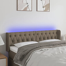 Maison Chic Tête de lit scandinave à LED,meuble de chambre Taupe 163x16x78/88 cm Tissu -MN10668