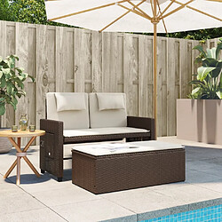 Avis Maison Chic Banc inclinable de jardin avec coussins| Banc d'extérieur marron résine tressée -GKD93535