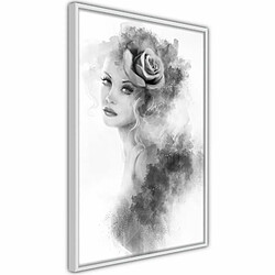 Paris Prix Affiche Murale Encadrée Mysterious Lady 30 x 45 cm Blanc