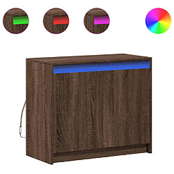 vidaXL Buffet avec LED chêne marron 72x34x61 cm bois d'ingénierie