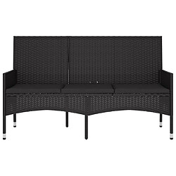 Avis Maison Chic Banc de jardin à 3 places | Banquette de jardin | Chaise Relax avec coussins Noir Résine tressée -MN17737