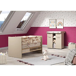 TRENDTEAM Chambre bébé Duo : Lit 70 x 140 cm + Commode a langer CLEVER - Cappuccino - TREND TEAM