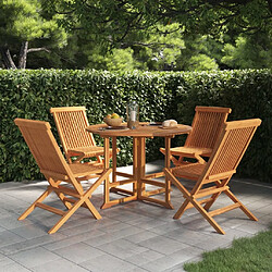 Maison Chic Mobilier à dîner pliable 5 pcs,Table et chaises d'extérieur Bois solide de teck -GKD852318