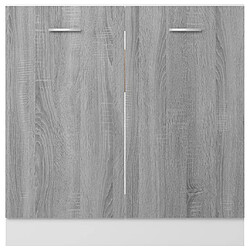 Acheter vidaXL Armoire de plancher d'évier Sonoma gris 80x46x81,5 cm