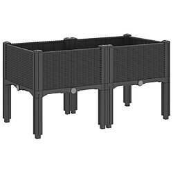 Acheter vidaXL Jardinière avec pieds noir 80x40x42 cm PP