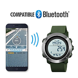 Universal Montre de sport de plein air Boussole de mode Montre numérique Bluetooth Heart Rate Fitness Watch pour hommes | Montre numérique (blanc vert)