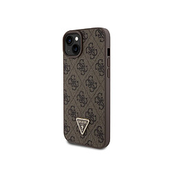 Guess Maroquinerie Guess Coque pour Apple iPhone 15 Plus Triangle Strass 4G Marron