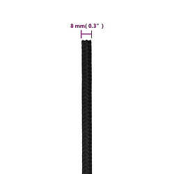 vidaXL Corde de bateau Noir complet 8 mm 100 m Polypropylène pas cher