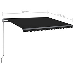 vidaXL Auvent automatique capteur de vent et LED 350x250 cm Anthracite pas cher