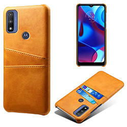 Coque en TPU + PU avec porte-cartes orange pour votre Motorola G Pure