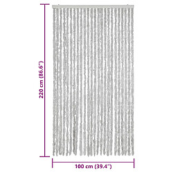 vidaXL Rideau anti-mouches gris 100x220 cm chenille pas cher