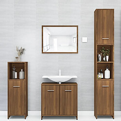 Maison Chic Armoire de bain,Meuble de rangement de salle de bain,Meuble haut Chêne marron 30x30x183,5 cm Bois d'ingénierie -GKD161270