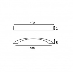 Poignée P3004 pour meuble - 160mm - Finition Chrome brillant