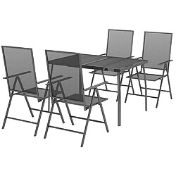 Avis Salle à manger de jardin 5 pcs,Table et chaise à dîner anthracite acier -MN71393