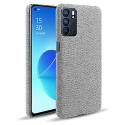 Coque en TPU Texture de tissu bien protégée gris clair pour votre Oppo Reno6