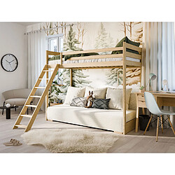 Avis Kids Literie LIT MEZZANINE ET CANAPE SAFINO 90 x 200 / 140 x 200 Pin - blanc