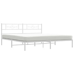 Avis Maison Chic Lit adulte - Cadre de lit métal avec tête de lit,Structure du lit Contemporain pour chambre blanc 200x200 cm -MN83056