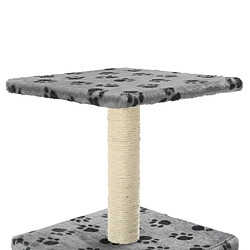 Acheter vidaXL Arbre à chat avec griffoirs en sisal 55 cm Gris Motif de pattes