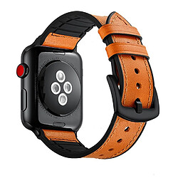 Bracelet En Cuir De Silicone De Qualité Supérieure Phonecare Compatible avec Apple Watch Series 10 - 42mm - Castanho / Noir