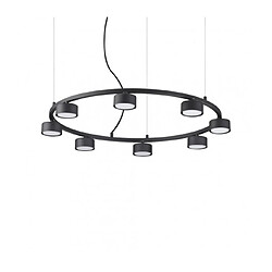 Ideal Lux Suspension Minor Métal Noir 8 ampoules 10cm