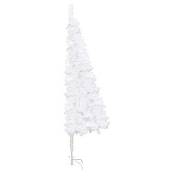 vidaXL Arbre de Noël artificiel d'angle LED et boules Blanc 150 cm PVC