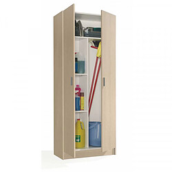 Avis Dansmamaison Armoire de rangement 2 portes 2 tablettes - Chêne - MULA