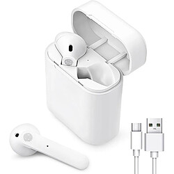 Chrono Écouteurs Bluetooth,Écouteur sans Fil avec réduction de Bruit, écouteurs Sportifs avec IPX7 Écouteurs 3D stéréo étanches,dans l'oreille Intégré HD Mic Casque Bluetooth,pour Tout Appareil Bluetooth(Blanc)