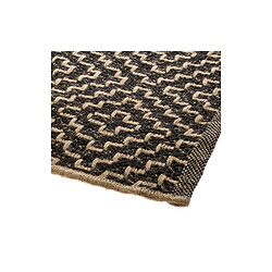 Pegane Tapis en jute coloris naturel / Noir - L. 120 x l. 170 cm