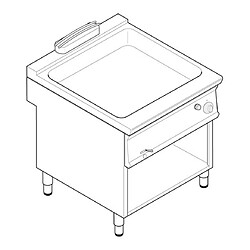 Bain-marie GN 2/1 gaz sur placard ouvert - gamme 700 - Tecnoinox