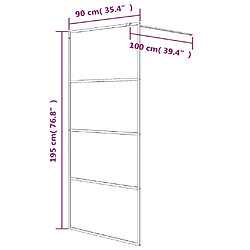 vidaXL Paroi de douche Noir 90x195 cm Verre ESG dépoli pas cher