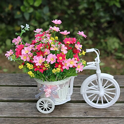 Wewoo Jolie petite taille fleur panier Vase à la main en rotin paniers tricycle vélo Home Decor jardin décoration de fête de mariage, aléatoire livraison de couleur de ruban de soie