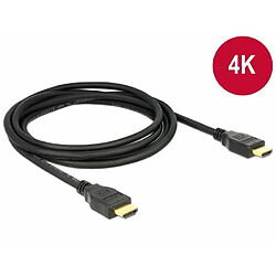 Delock Câble High Speed HDMI with Ethernet – HDMI A mâle > HDMI A mâle 4K 2m