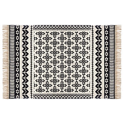 Atmosphera, Createur D'Interieur Tapis Coton 120 x 170 cm Delhi Noir/écru - Atmosphera