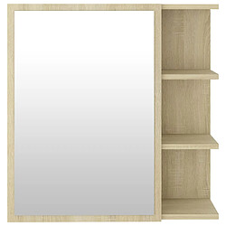 Helloshop26 Armoire à miroir de bain 62,5 x 20,5 x 64 cm aggloméré chêne 02_0006684