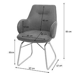 Mendler Chaise de salle à manger HWC-G72, fauteuil, mécanisme basculant, tissu, acier inox brossè ~ gris pas cher