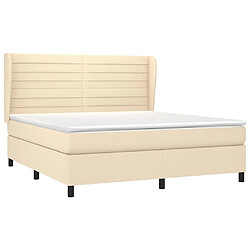 Avis Maison Chic Lit adulte- Lit + matelas,Sommier à lattes de lit avec matelas Crème 180x200 cm Tissu -GKD71806