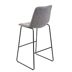 Acheter Mendler 2x tabouret de bar HWC-E54, chaise de bar/comptoir, vintage ~ similicuir, aspect daim, gris