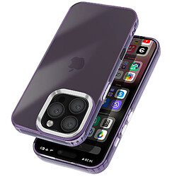 Avizar Coque pour iPhone 16 Pro Souple Design Fumé Contour Caméra Métallisé Violet