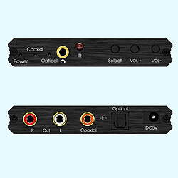 Avis 192KHz DAC Numérique Coaxial Toslink Audio Converter Contrôle Du Volume Réglage des Basses Optique Coaxial Spdif Entrée RCA 3.5mm Sortie